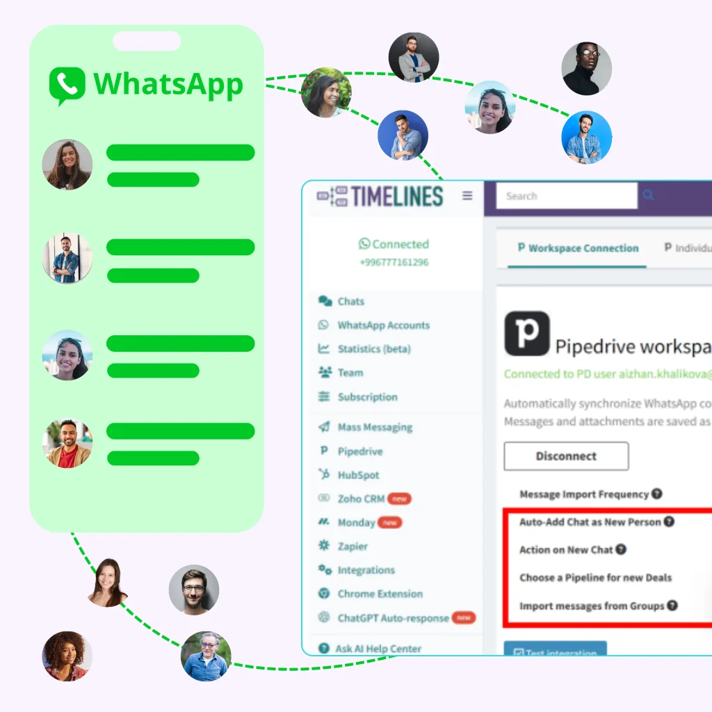 Add WhatsApp contacts to pipedrive.