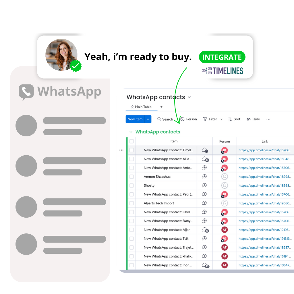 WhatsApp monday integration